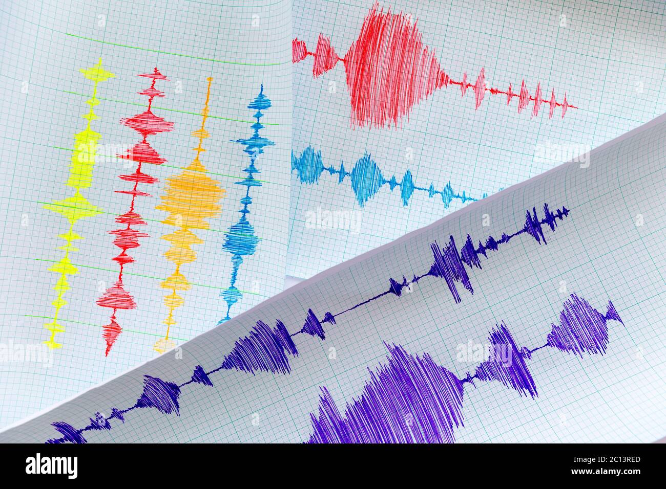 Seismological device sheet - Seismometer Stock Photo