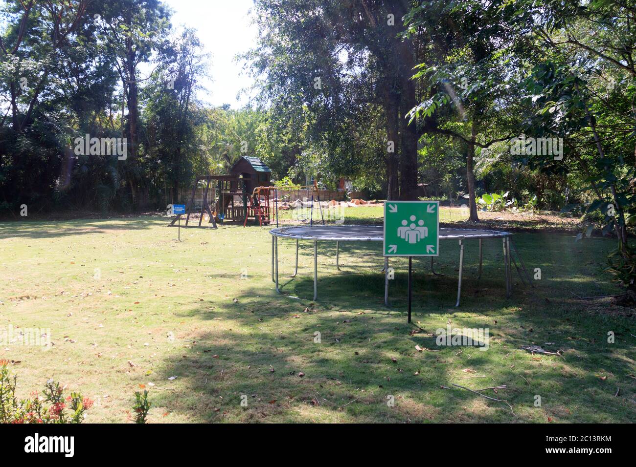 children's playground in green nature Stock Photo