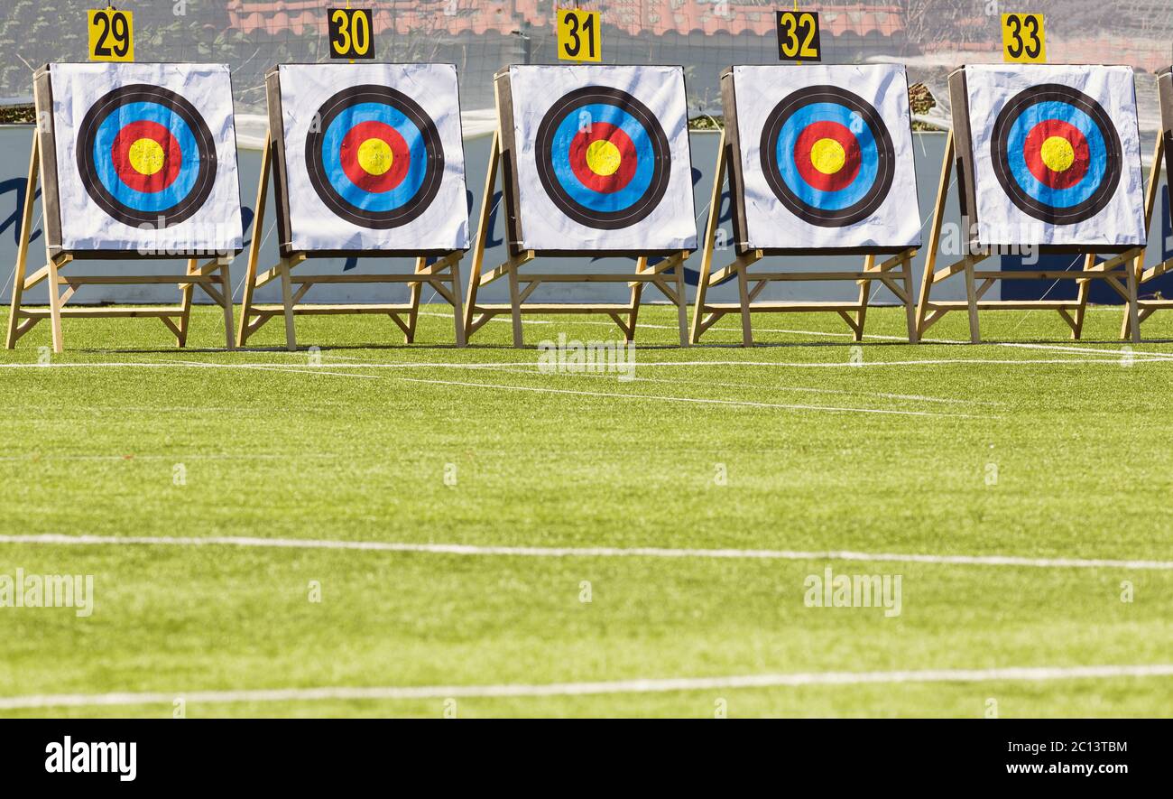 Bow shooting target rings Stock Photo Alamy