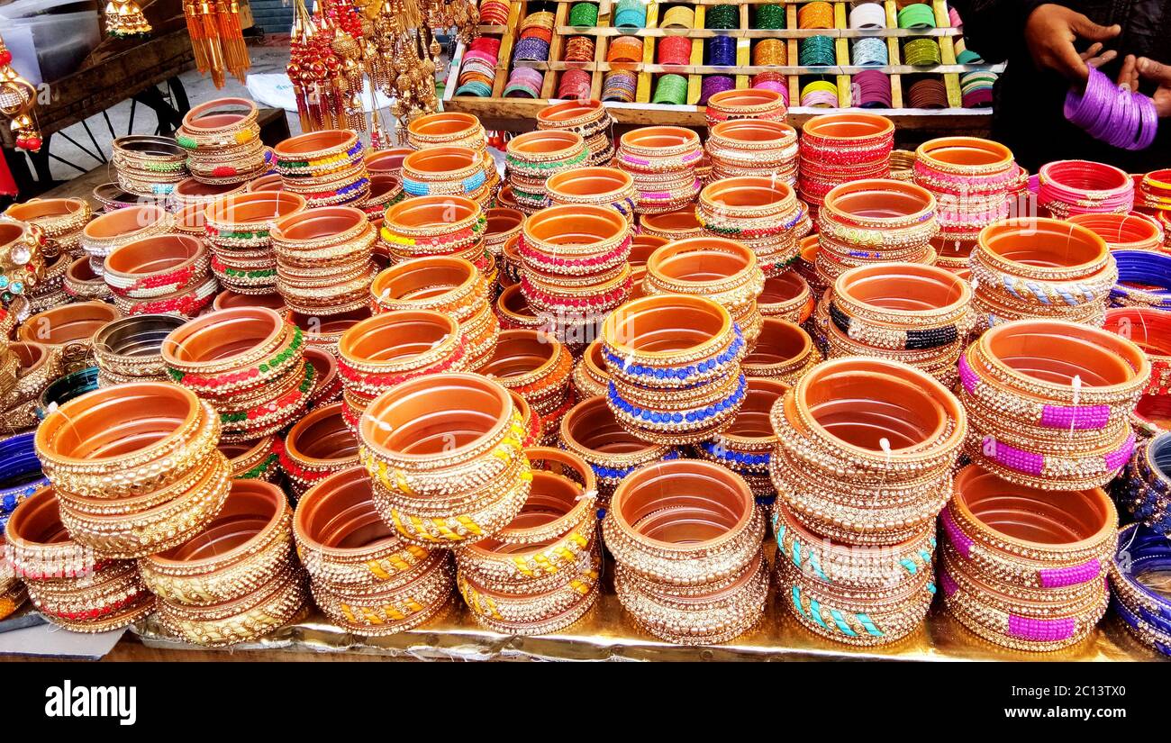 A stall selling women's bangles. This bracelet is a great accessory for