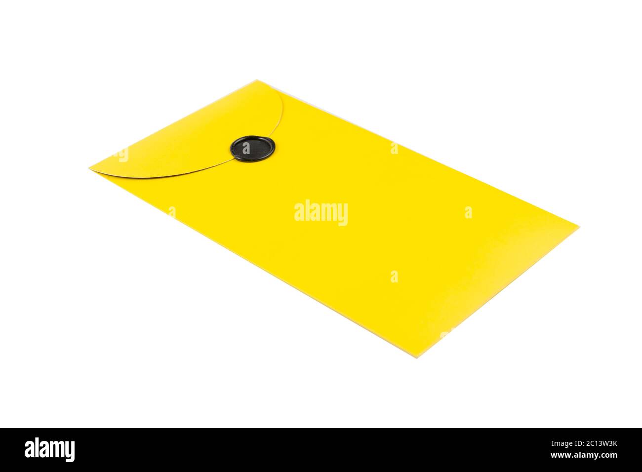 isolated yellow closed envelope on white background Stock Photo