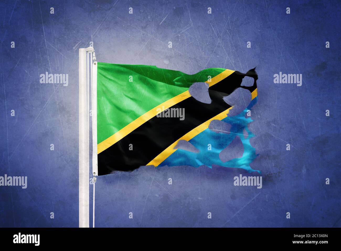 Flag of tanzania waving hi-res stock photography and images - Alamy
