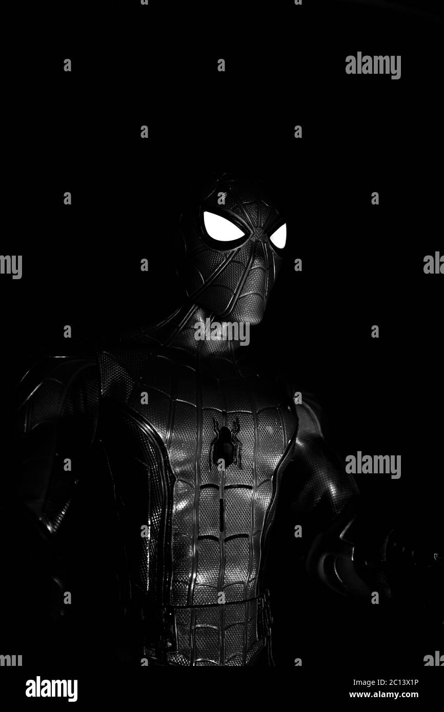 Spiderman figure Black and White Stock Photos Images Alamy