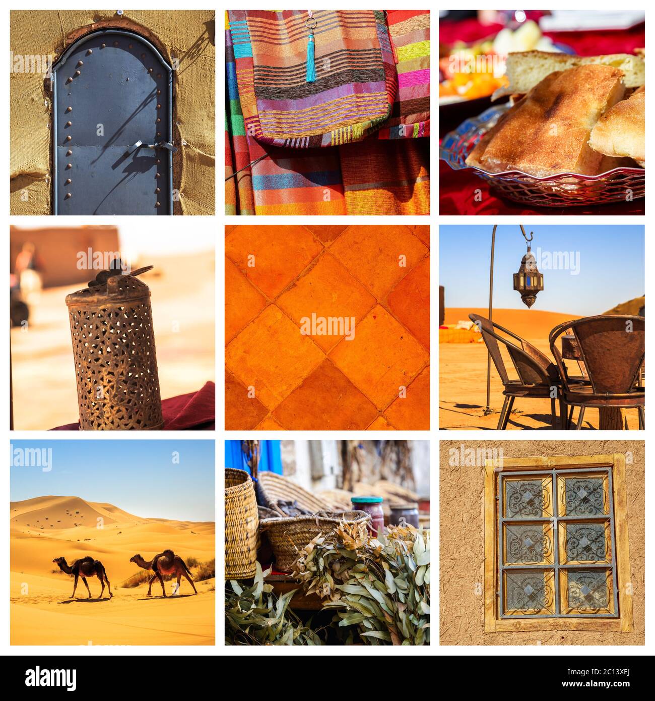 composition of objects or typical places of Morocco Stock Photo