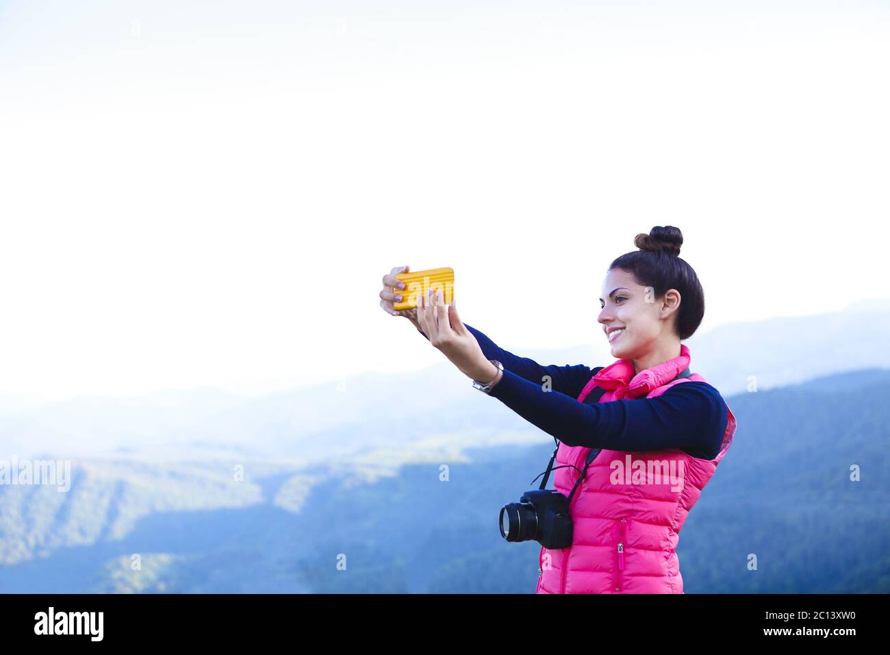 Black hiker white mountain hi-res stock photography and images - Alamy