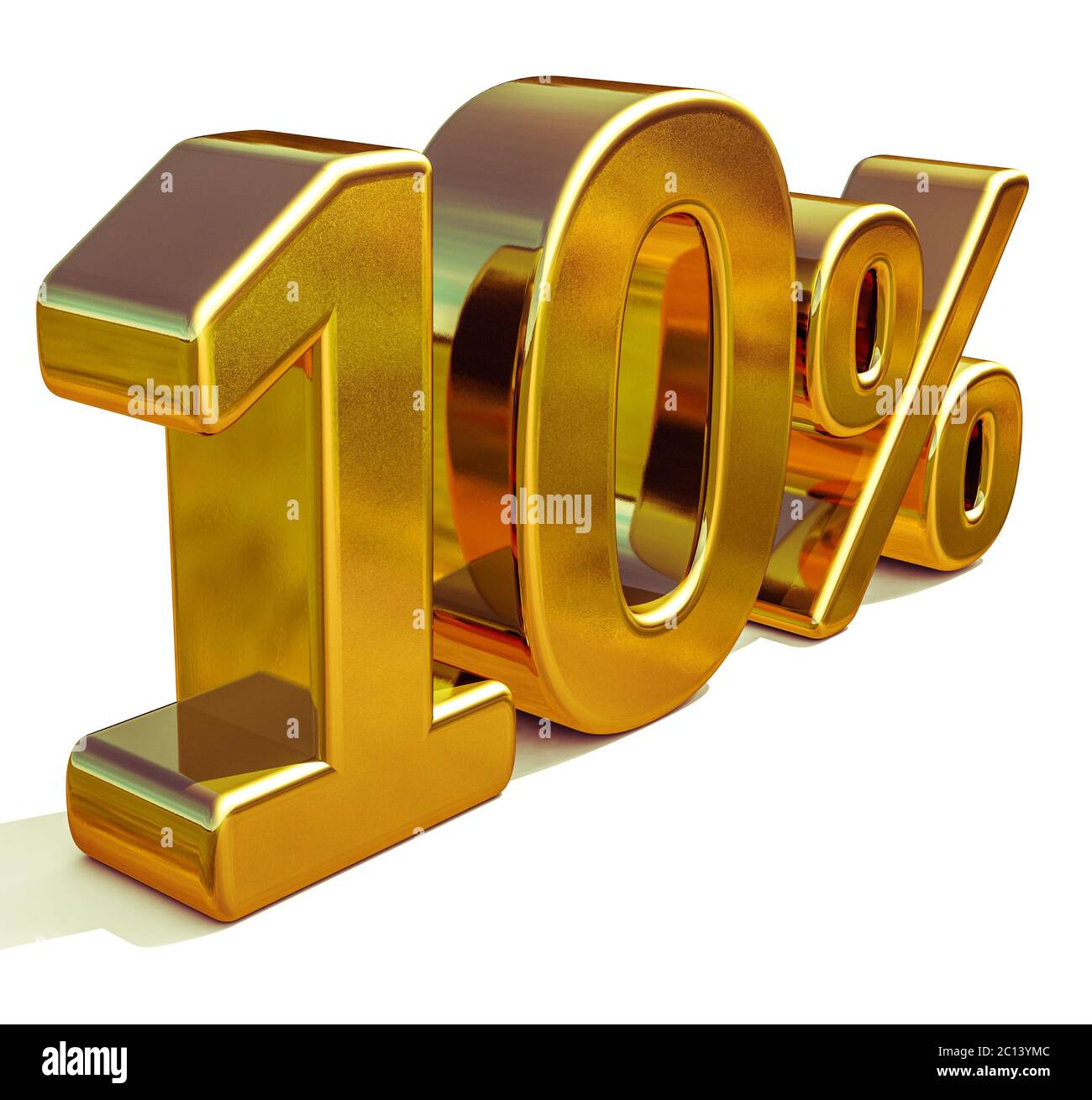 3d Gold 10 Ten Percent Discount Sign Stock Photo Alamy