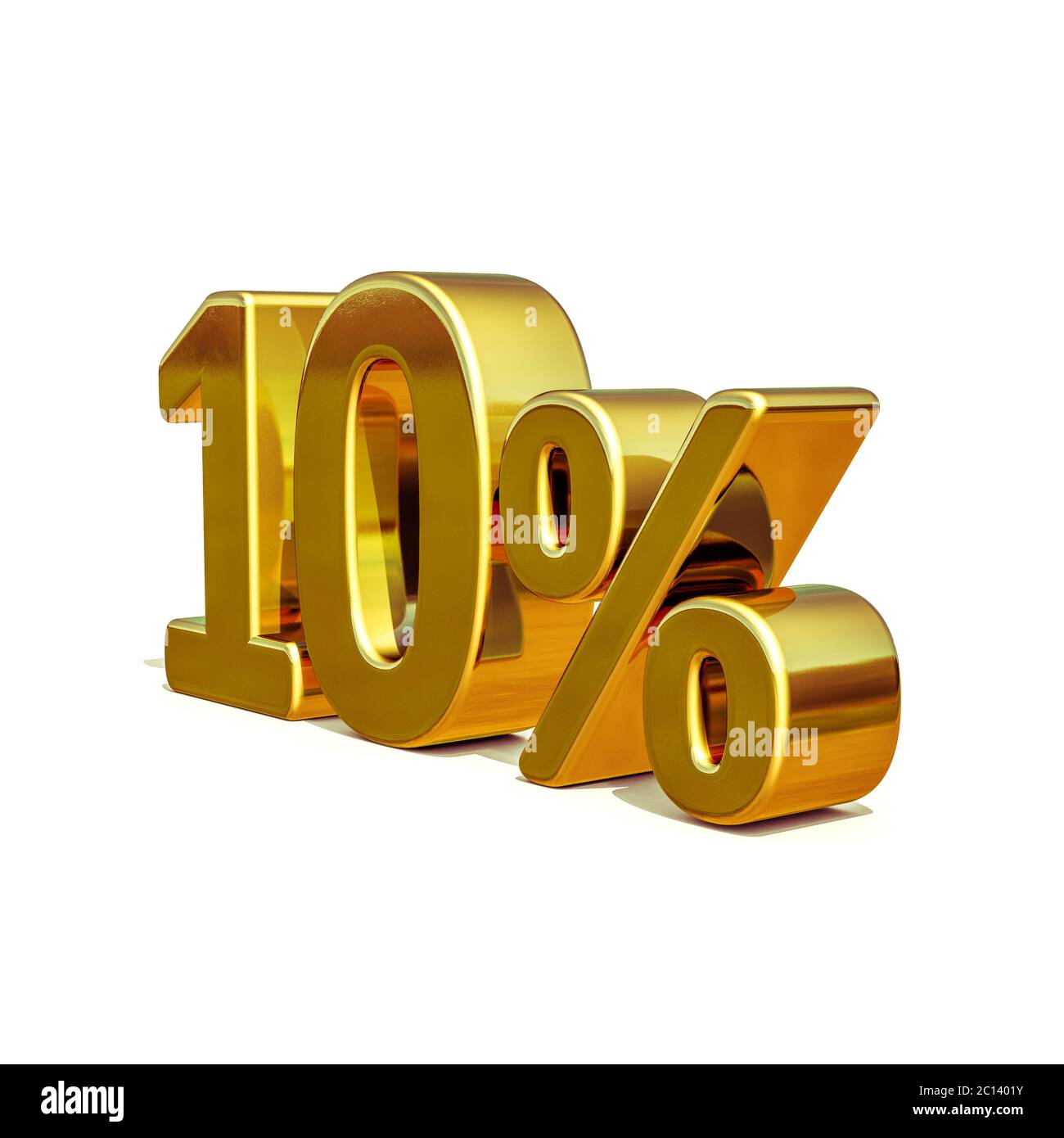 3d Gold 10 Ten Percent Discount Sign Stock Photo Alamy