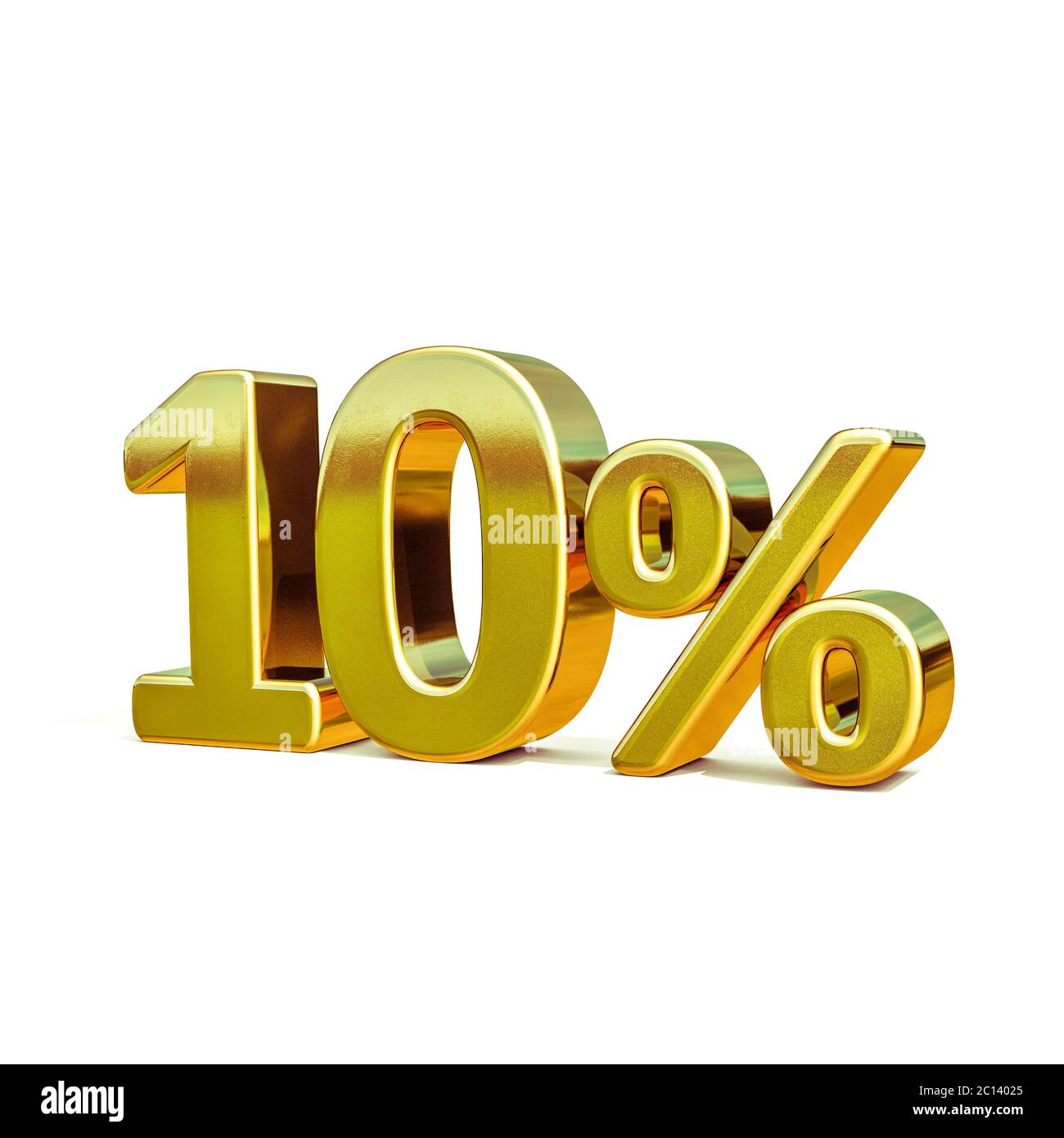 3d Gold 10 Ten Percent Discount Sign Stock Photo - Alamy