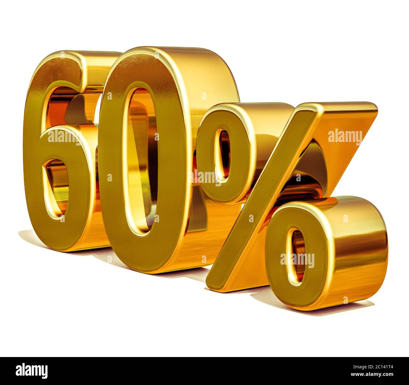 3d Gold 60 Sixty Percent Discount Sign Stock Photo - Alamy