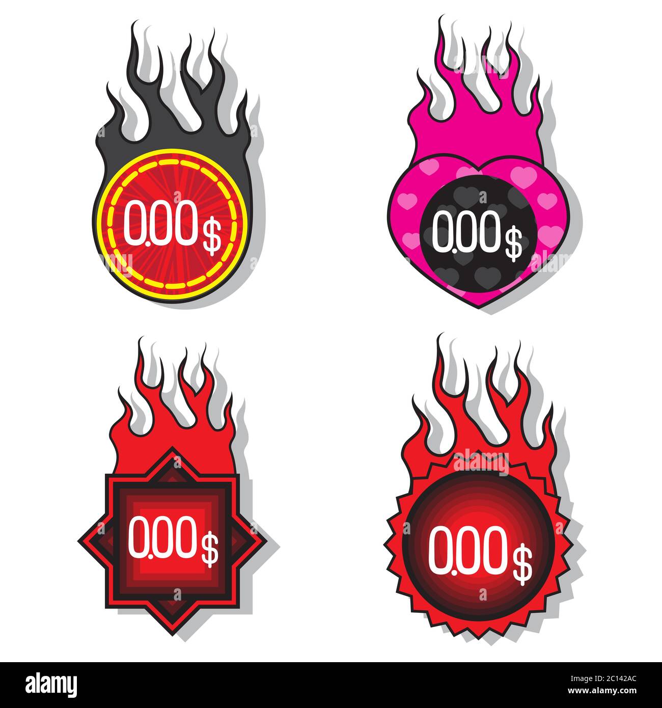 hot price tag on a white isolated background. Vector image Stock Vector