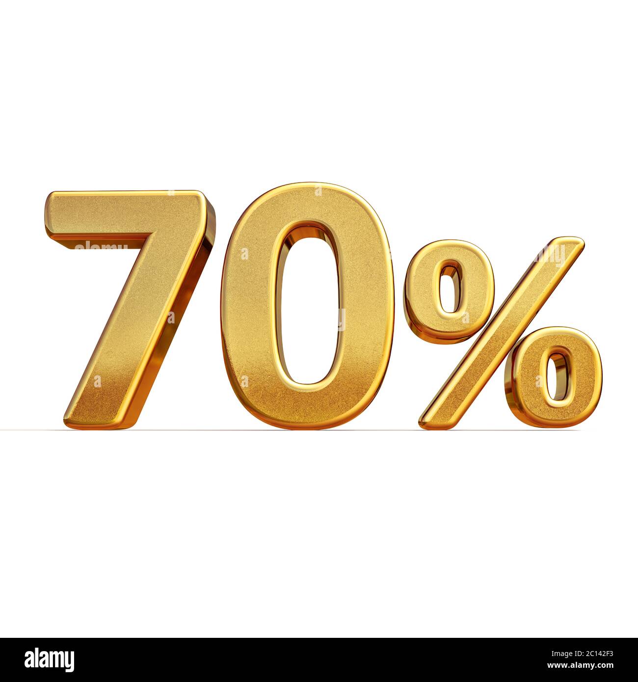 3d Gold 70 Seventy Percent Discount Sign Stock Photo