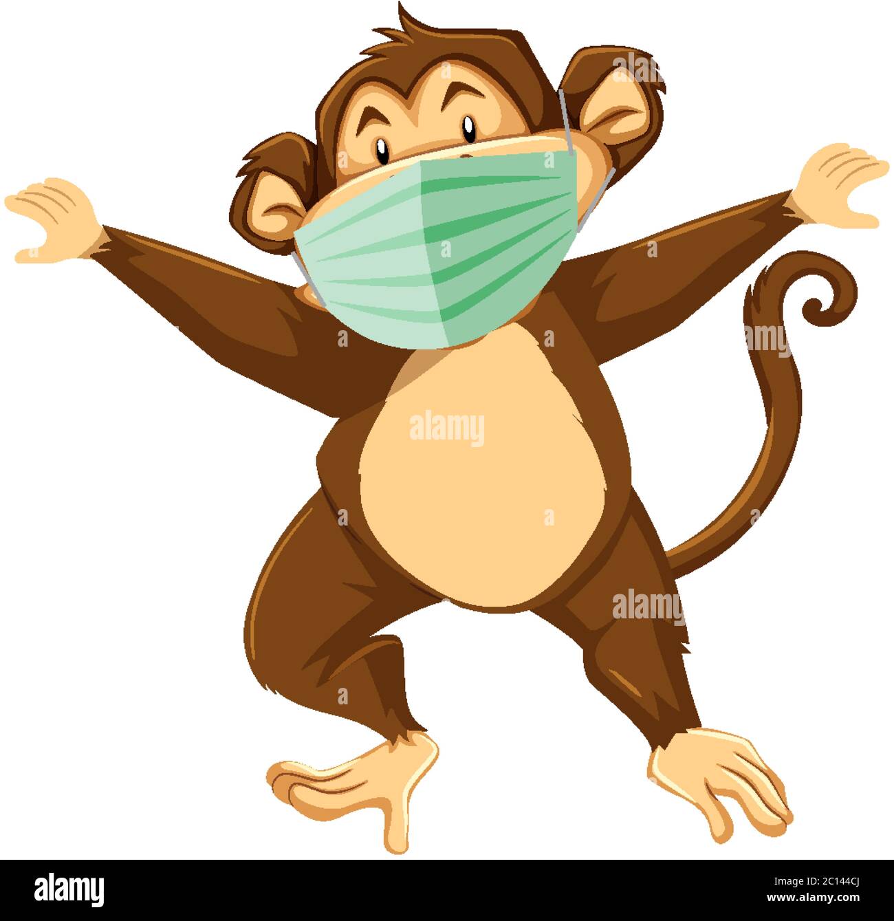 Monkey cartoon character wearing mask illustration Stock Vector Image ...
