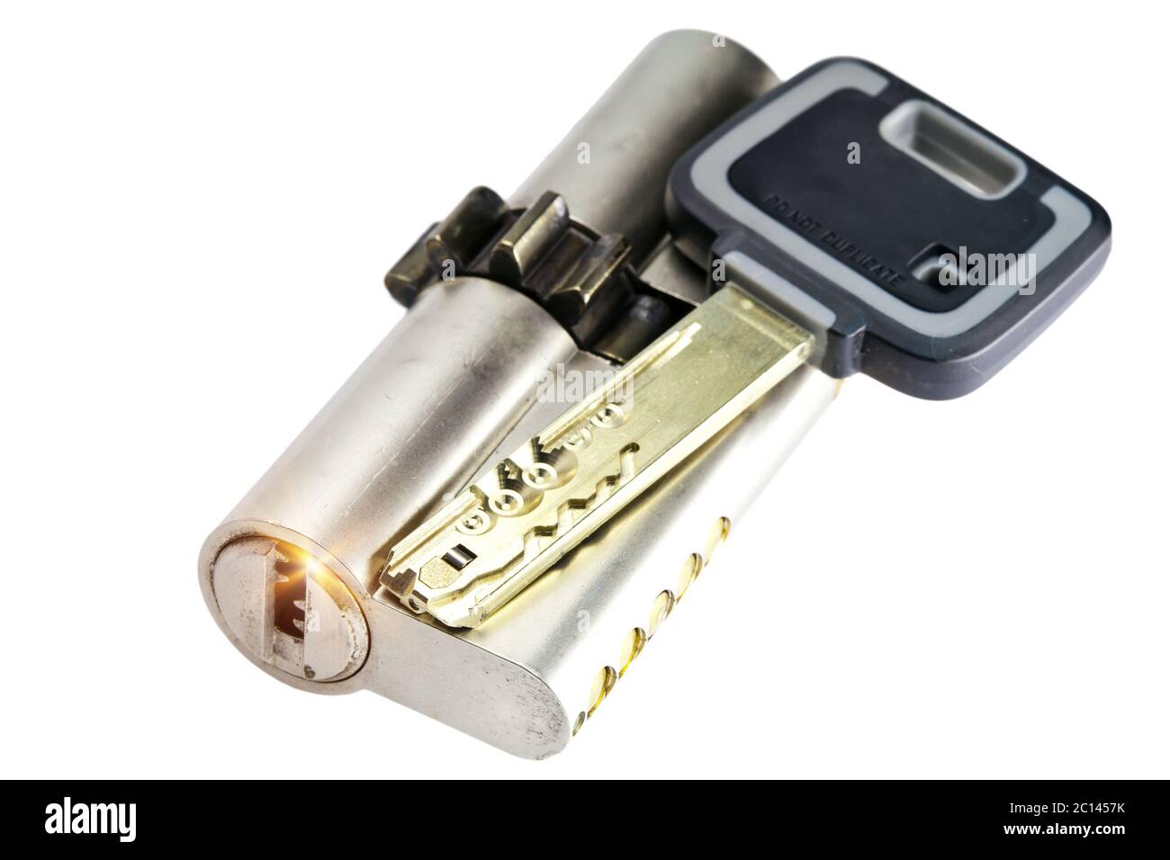 pintumbler lock with the key Stock Photo Alamy