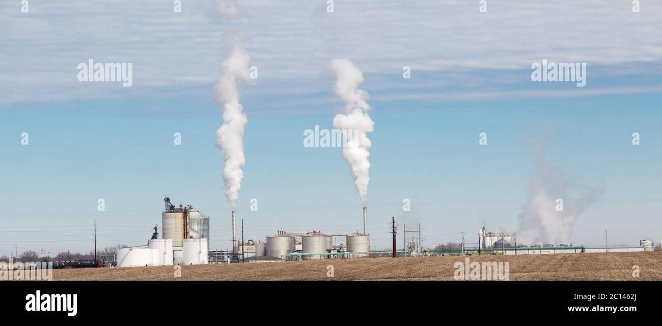 Fumes from factory chimneys. Stock Photo