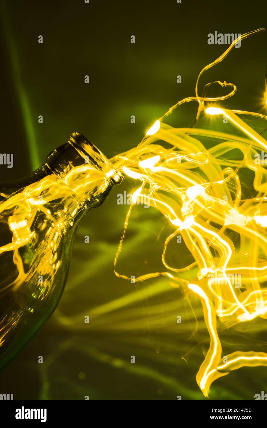 Flowing lights from bottle hi-res stock photography and images - Alamy