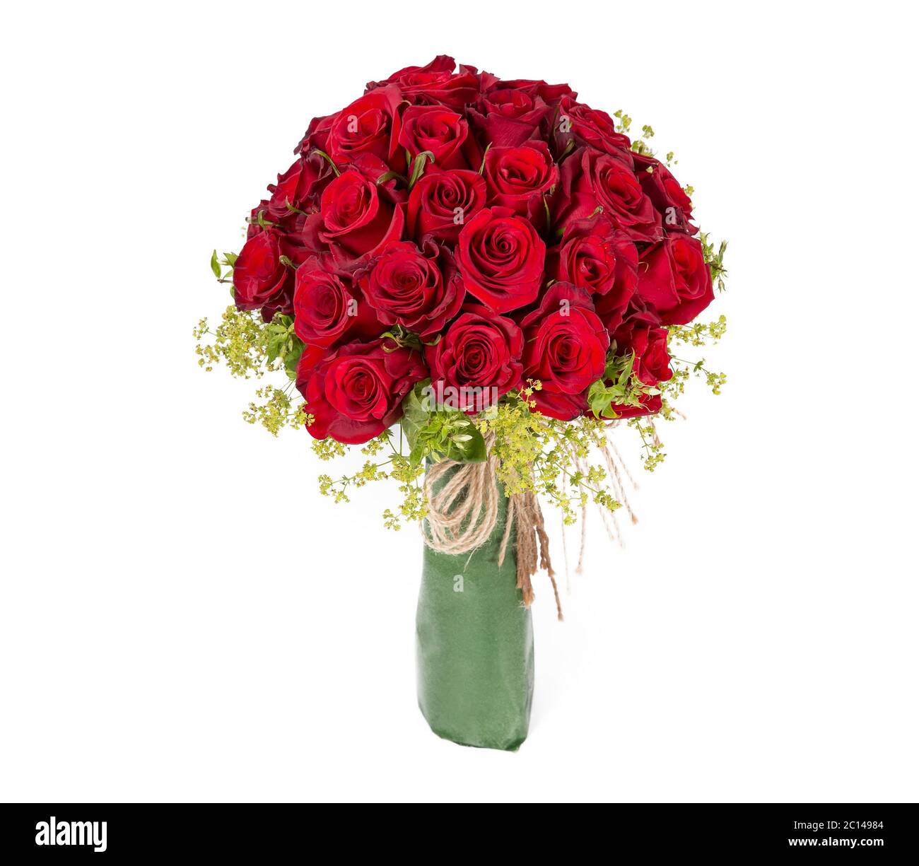 Colorful flower bouquet from red roses on white background Stock Photo ...