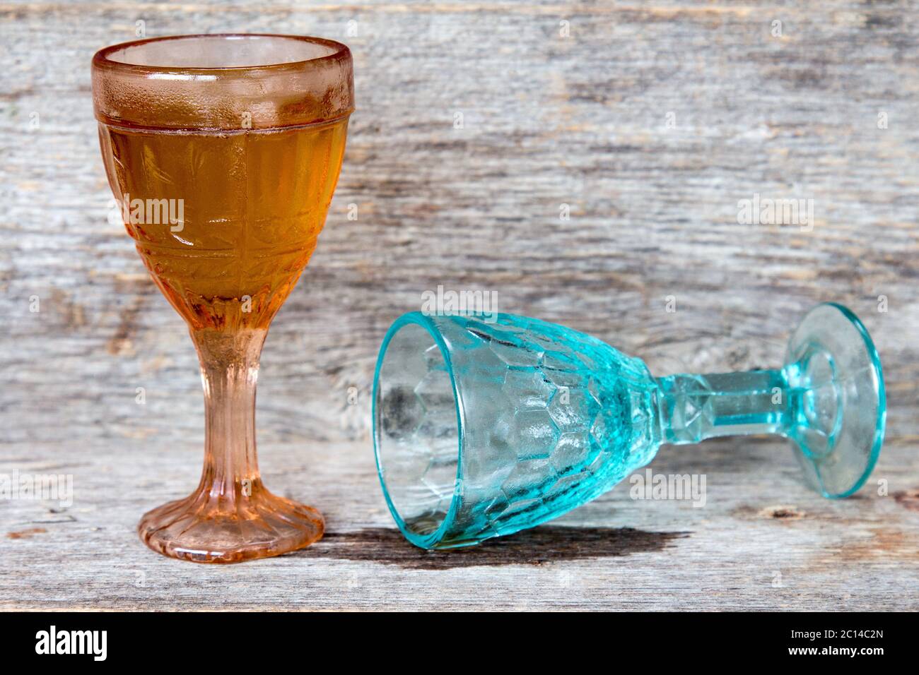 Two crystal wineglasses Stock Photo