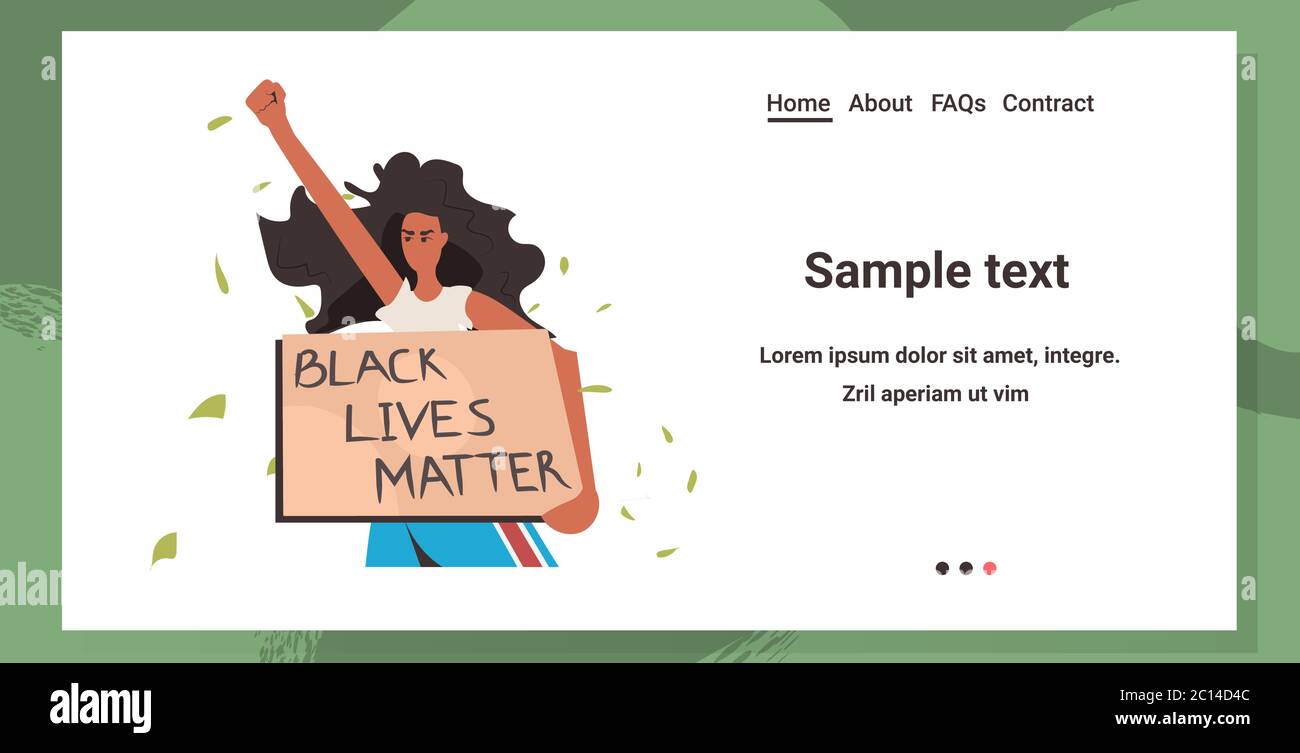 african american woman holding black lives matter banner campaign ...