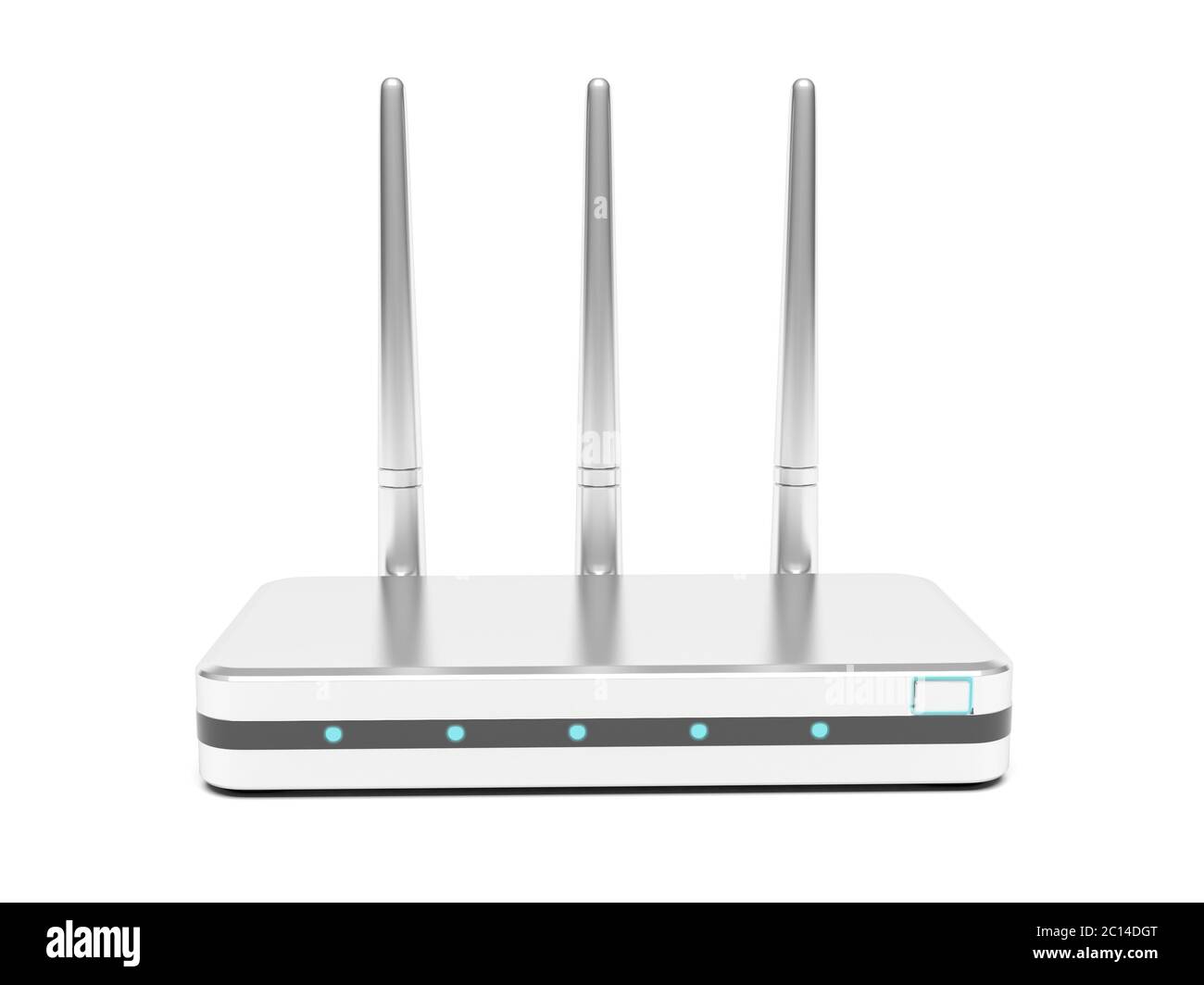 Wifi router with antennas. 3d rendering illustration isolated on white ...