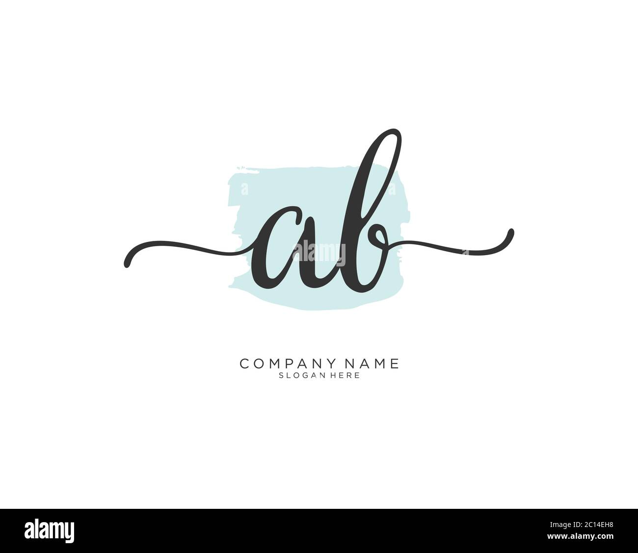 AB Initial handwriting logo vector Stock Vector