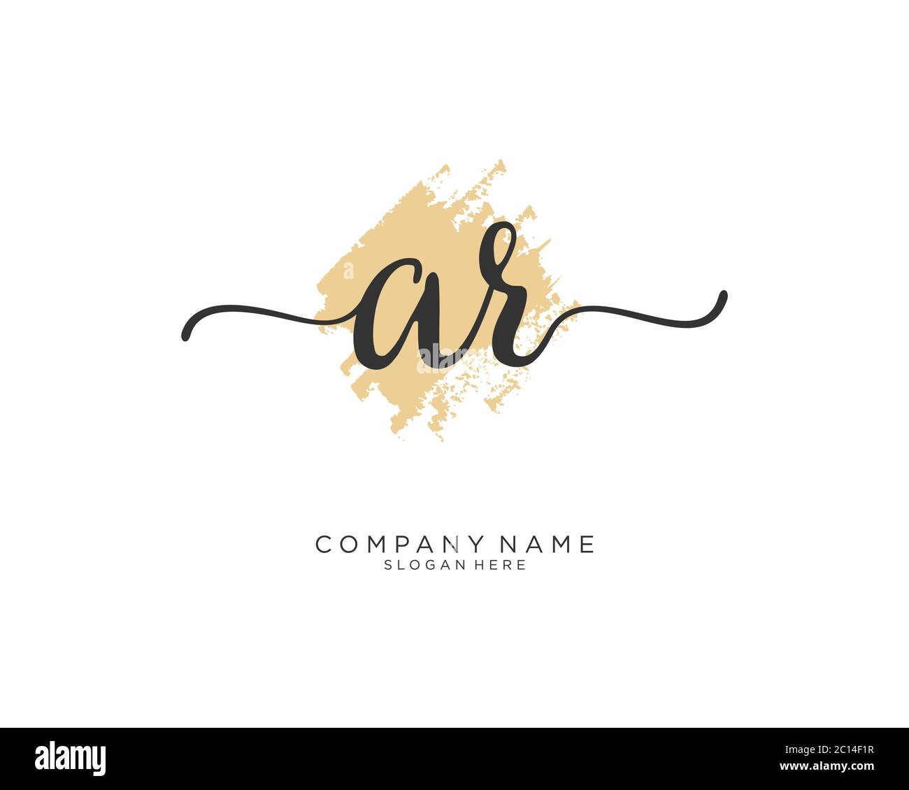 AR Initial handwriting logo vector Stock Vector
