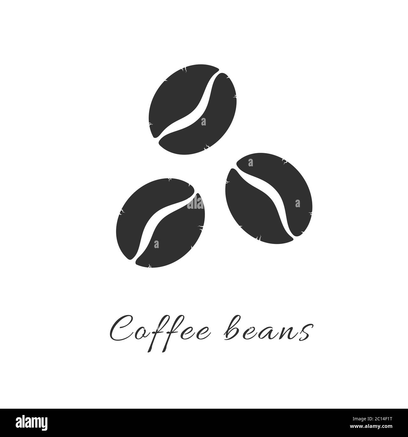 Coffee beans simple flat icon. Vector logo symbol coffee beans silhouette.  Robust arabica isolated graphic illustration Stock Vector Image & Art -  Alamy