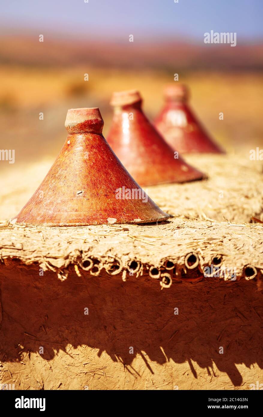production of traditional Moroccan tajine pots used for cooking Stock