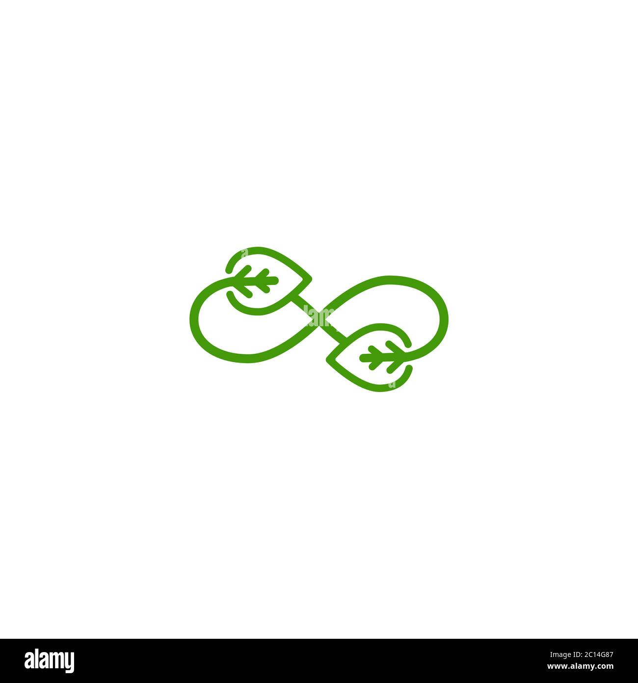 infinity sign with leaves arrows. endless resource. eco recycle icon ...