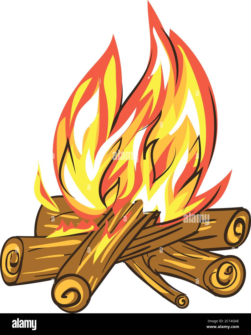 Marshmallows campfire icon. Cartoon of marshmallows campfire vector ...