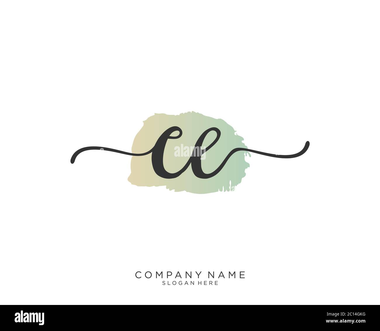 CE Initial handwriting logo vector Stock Vector
