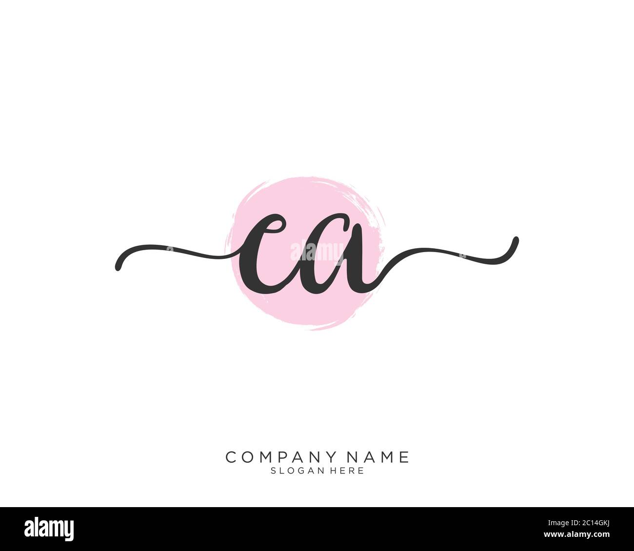 CA Initial handwriting logo vector Stock Vector