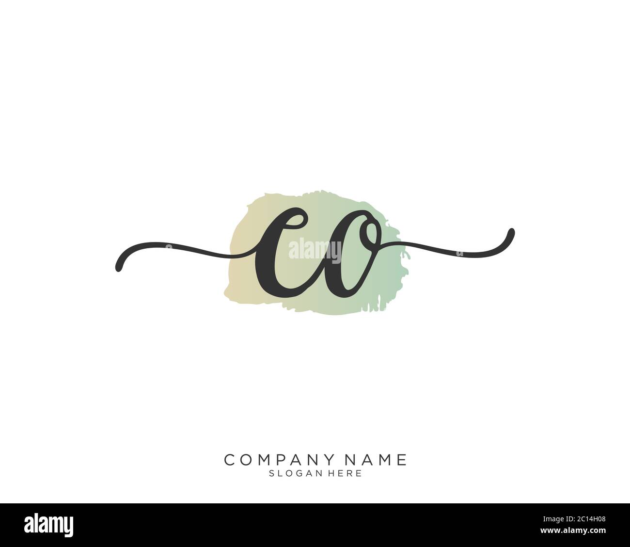 CO Initial handwriting logo vector Stock Vector