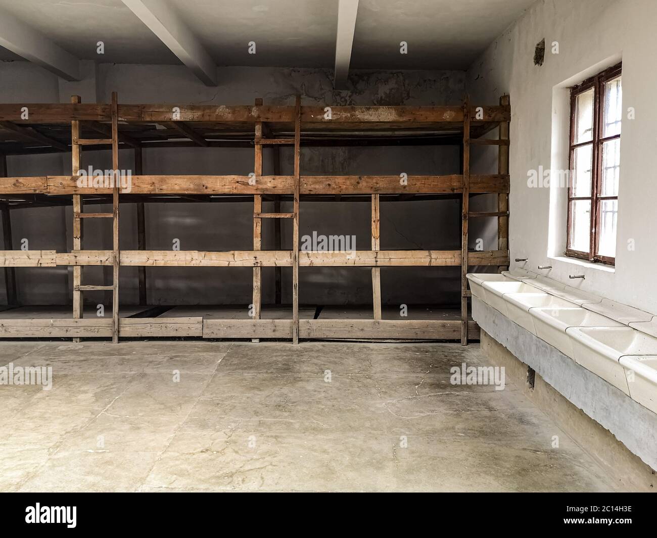 Terezin, czech republic - june 13 2020: Holocaust Confinement cell in concentration camp of Terezin, czech republic  Stock Photo
