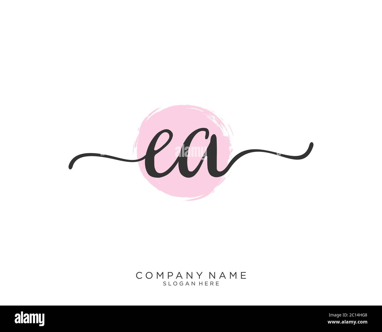 EA Initial handwriting logo vector Stock Vector