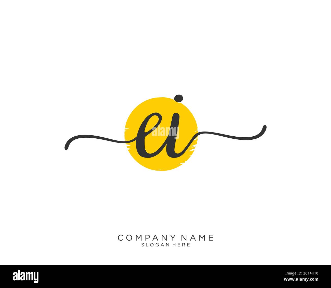 EI Initial handwriting logo vector Stock Vector
