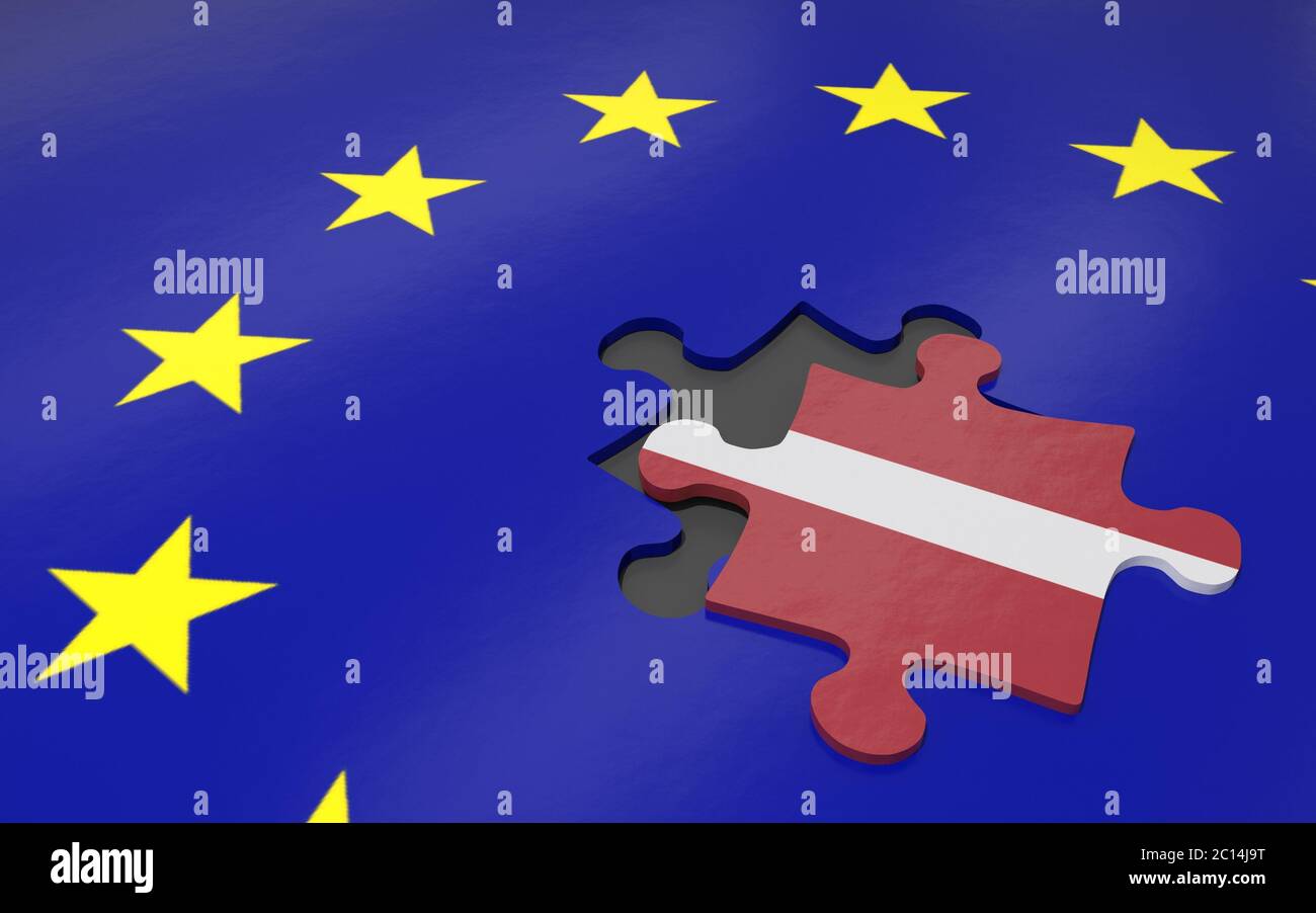 Latvia and EU Stock Photo