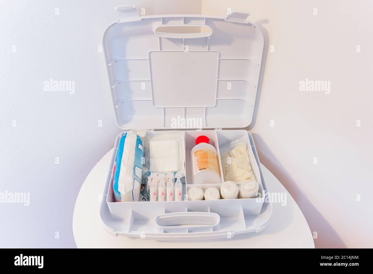 first aid kit with medications and pharmaceuticals Stock Photo Alamy