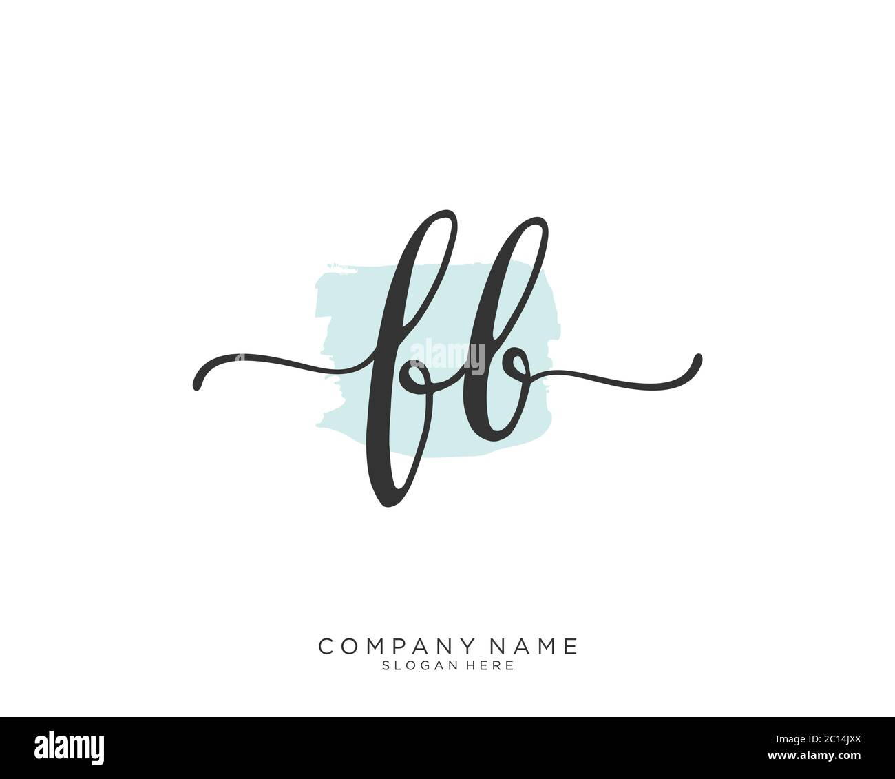FB Initial handwriting logo vector Stock Vector