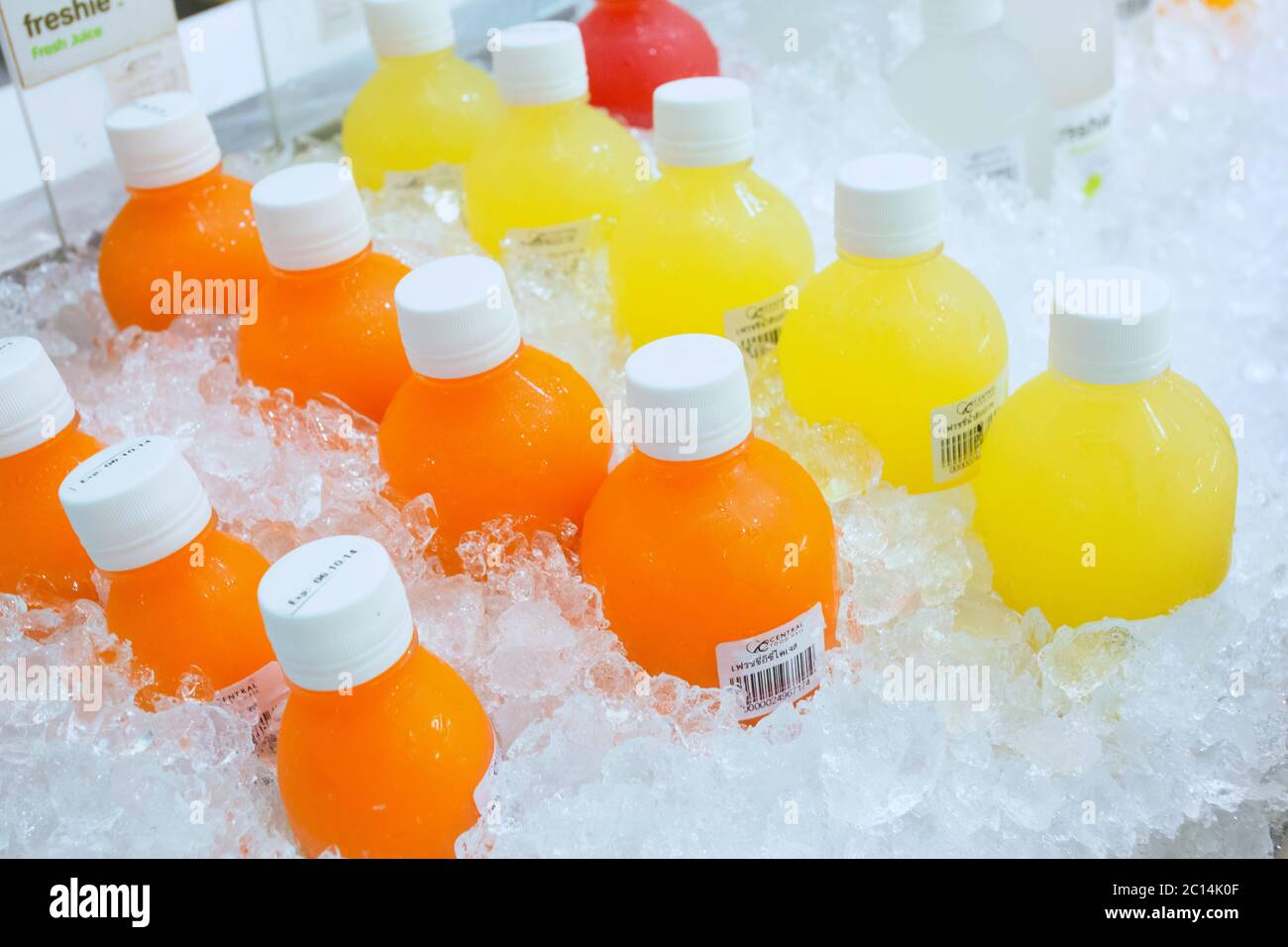 ice bottle drink in supermarket Stock Photo Alamy