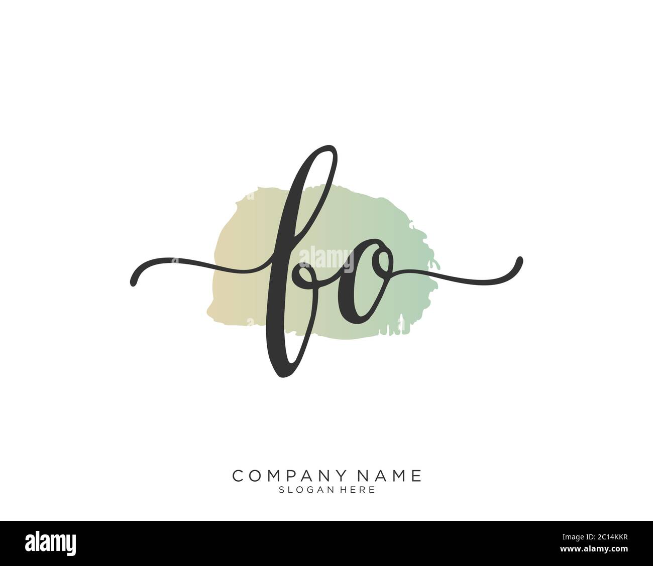 FO Initial handwriting logo vector Stock Vector