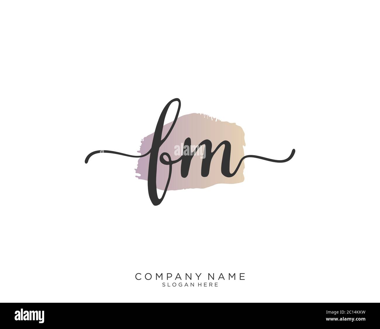 FM Initial handwriting logo vector Stock Vector
