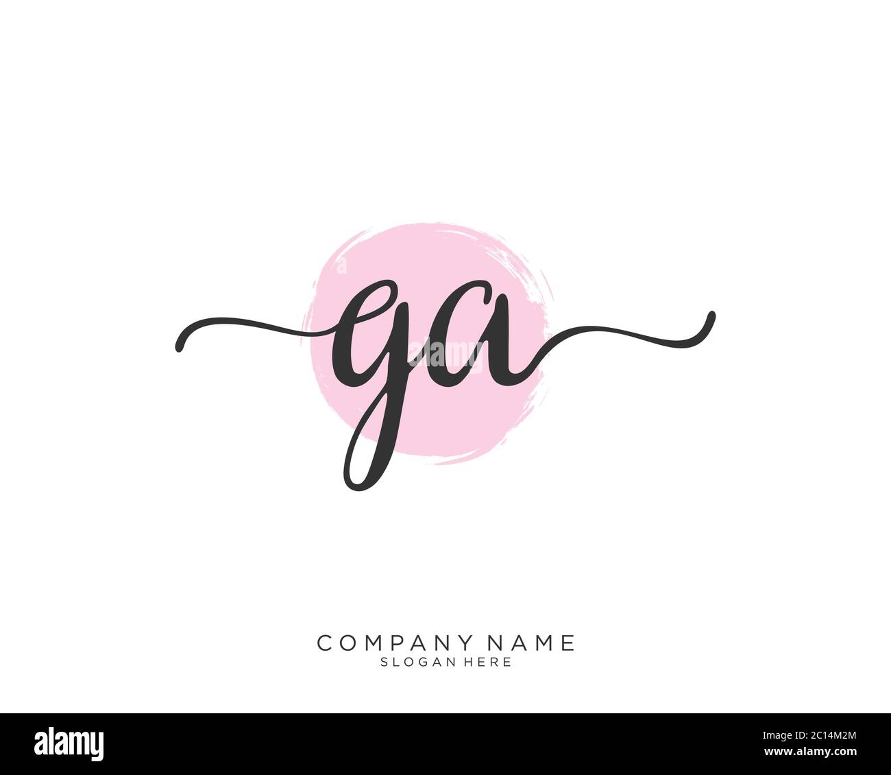 GA Initial handwriting logo vector Stock Vector