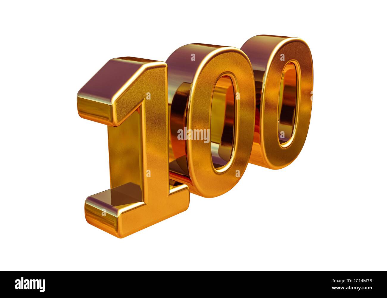 Gold 3d 100th Anniversary Sign Stock Photo