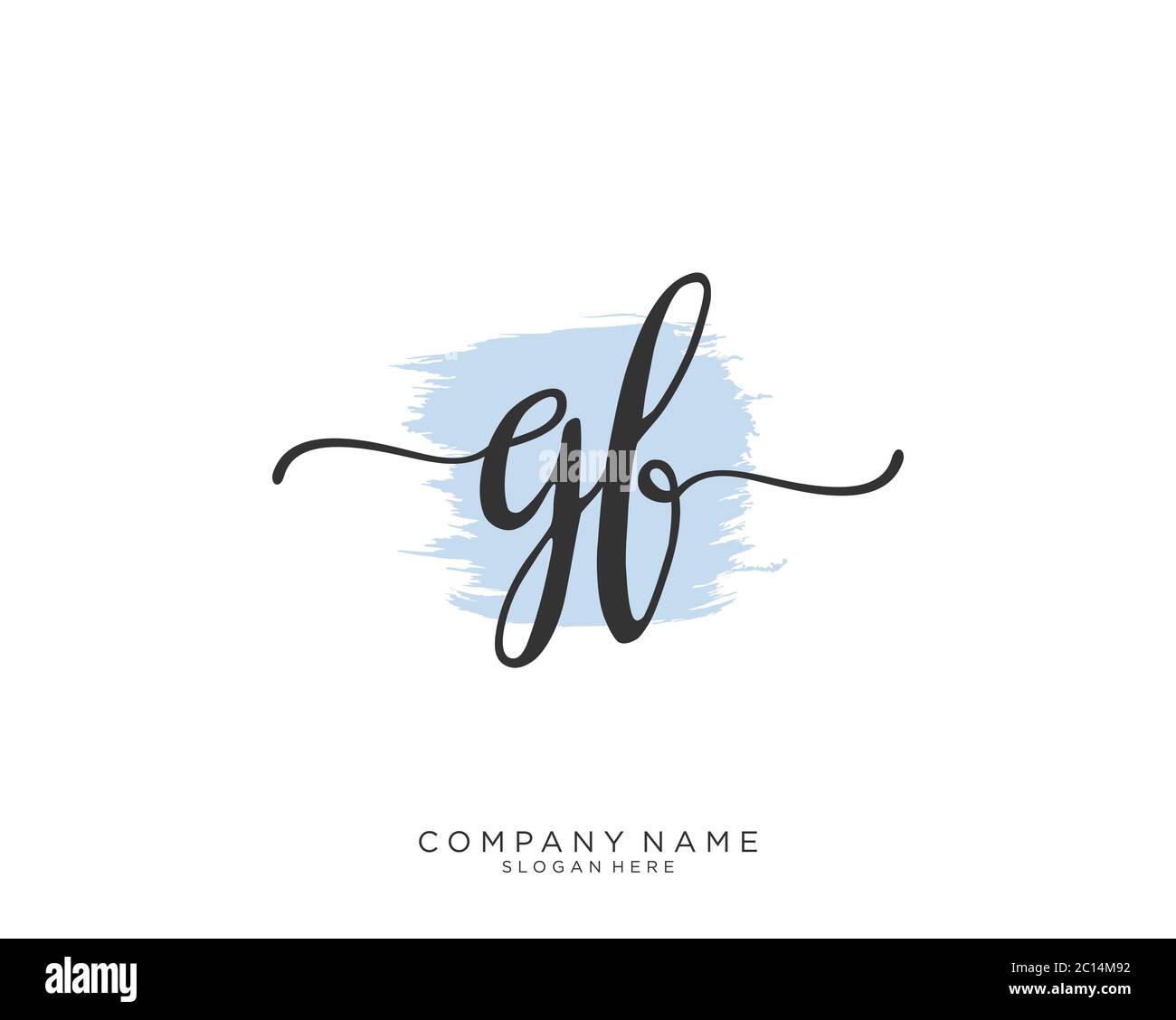 GF Initial handwriting logo vector Stock Vector