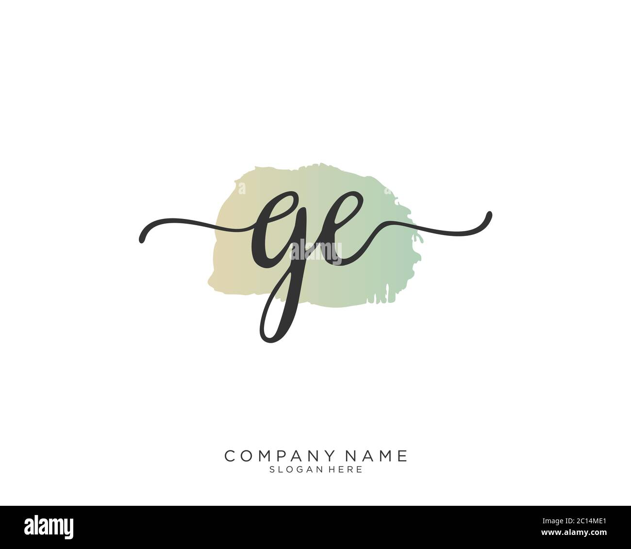 GE Initial handwriting logo vector Stock Vector