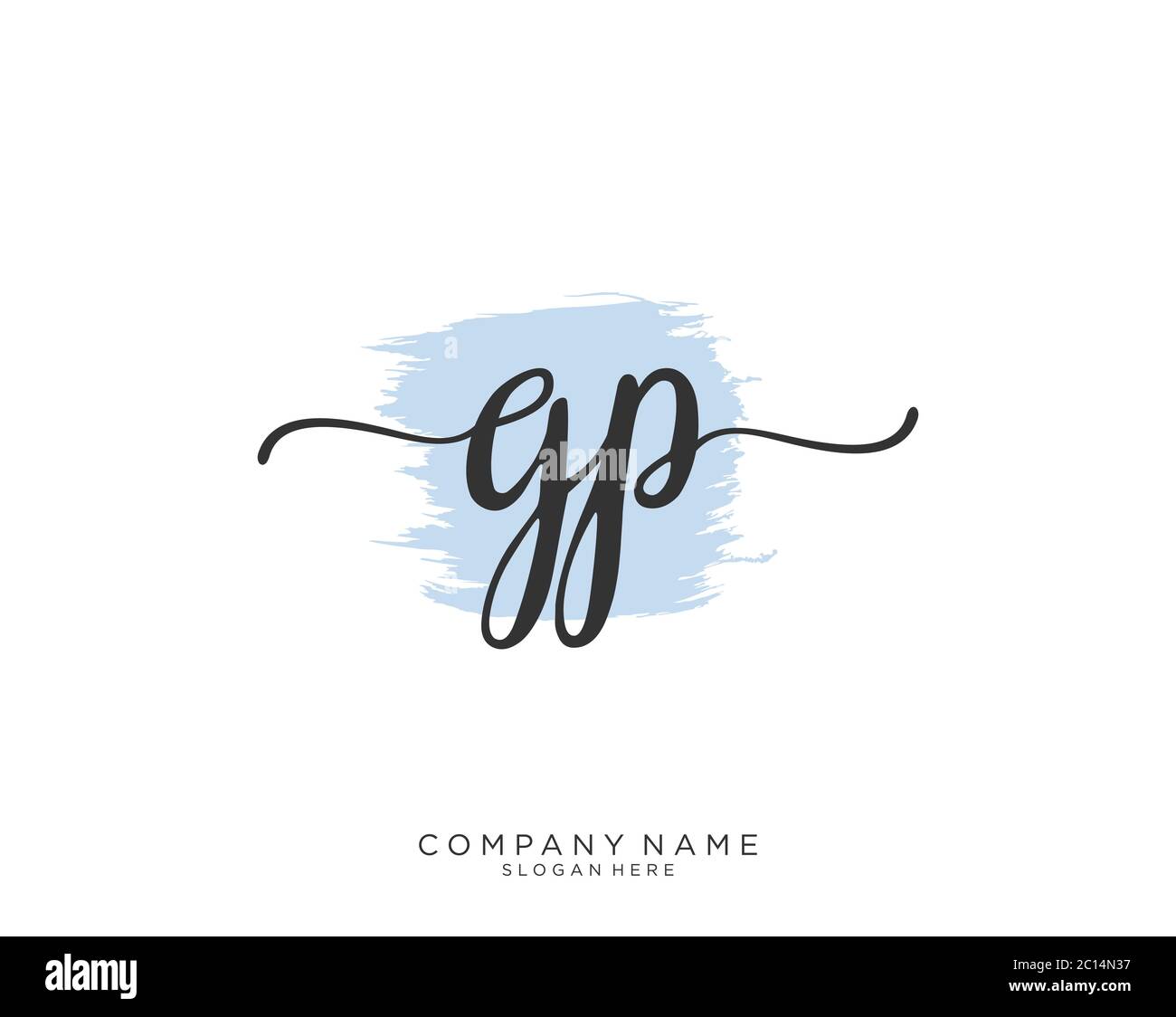 GP Initial handwriting logo vector Stock Vector
