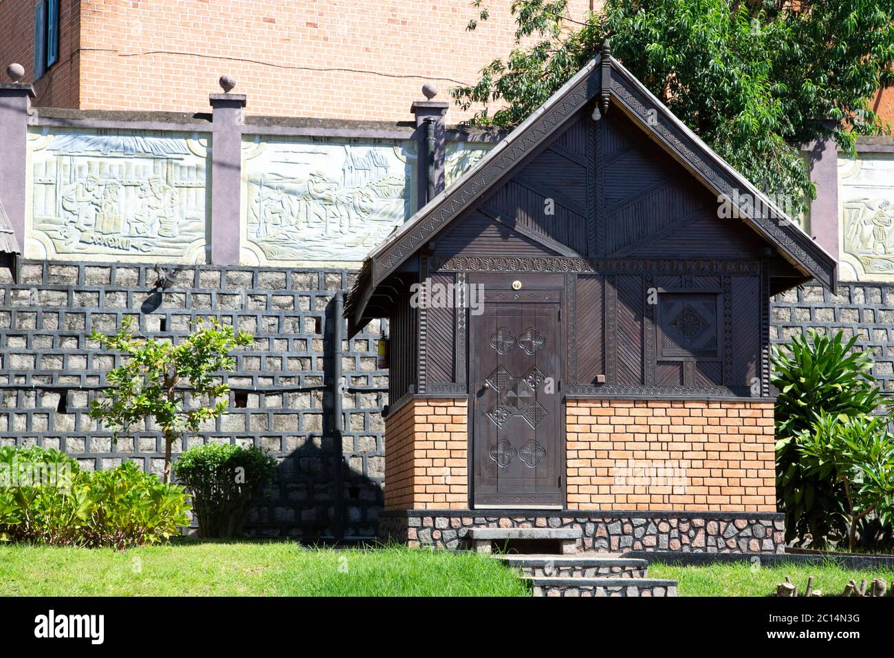 The traditional little house on the island of Madagascar Stock Photo