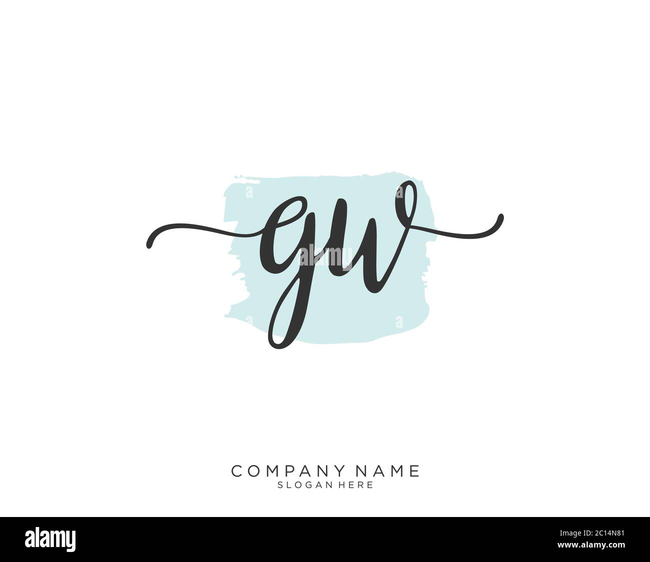 GW Initial handwriting logo vector Stock Vector
