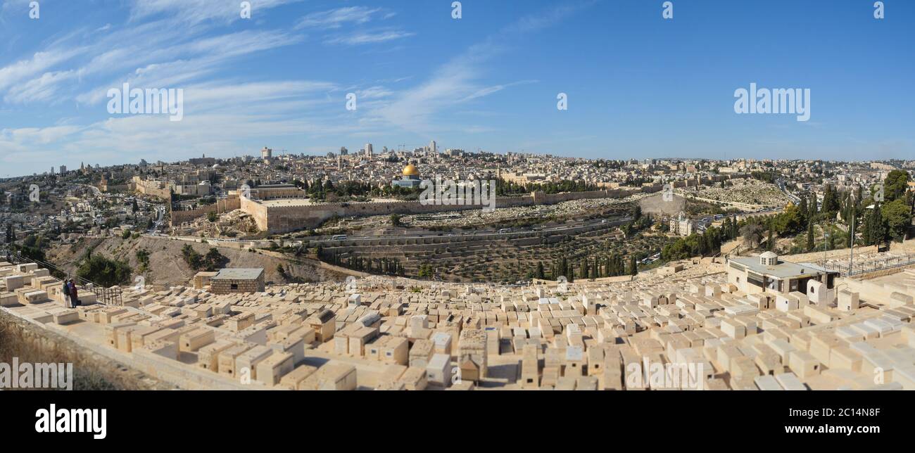 Panorama of the Temple Mount in Jerusalem. View of the Old City in ...