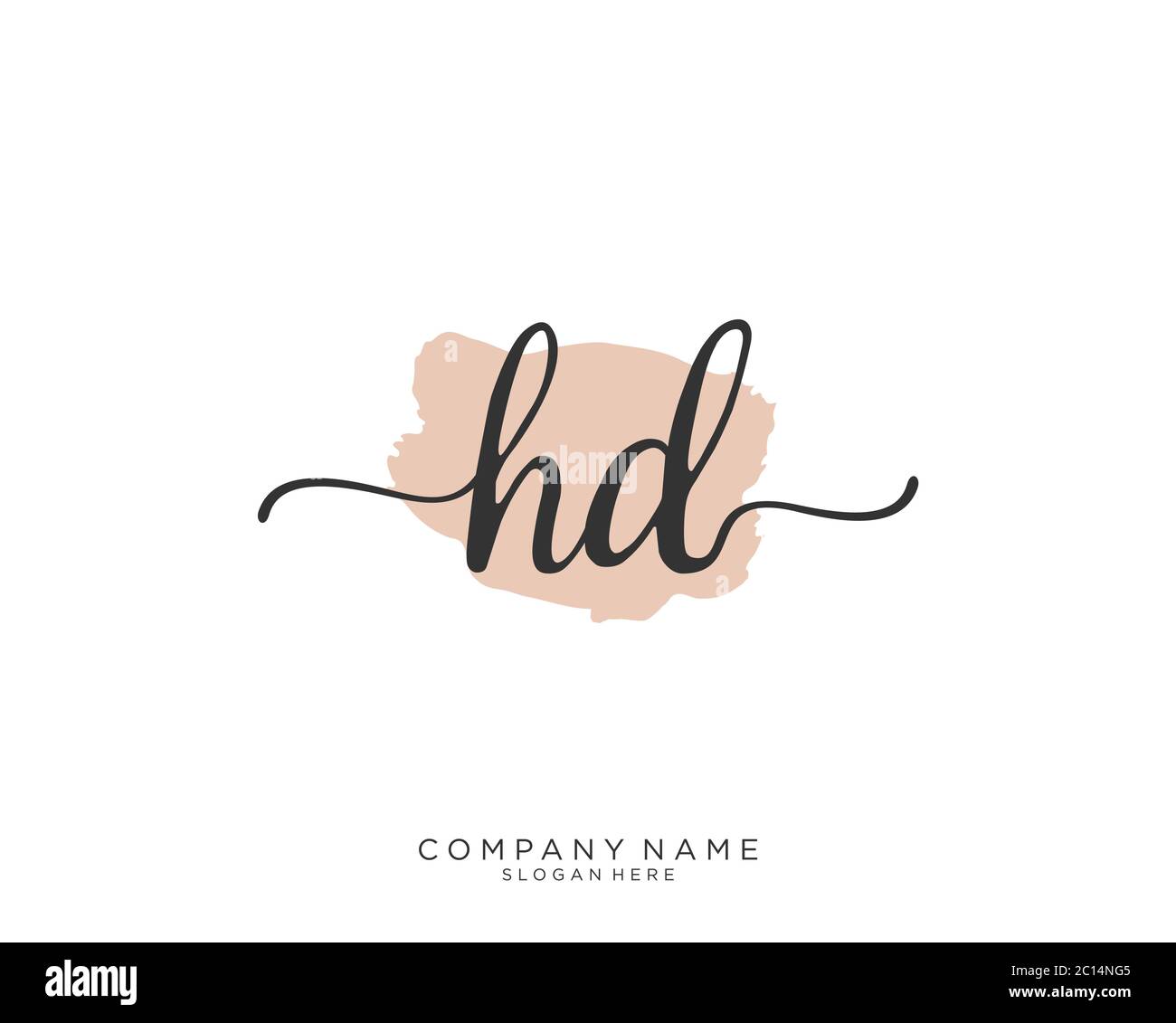 HD Initial handwriting logo vector Stock Vector